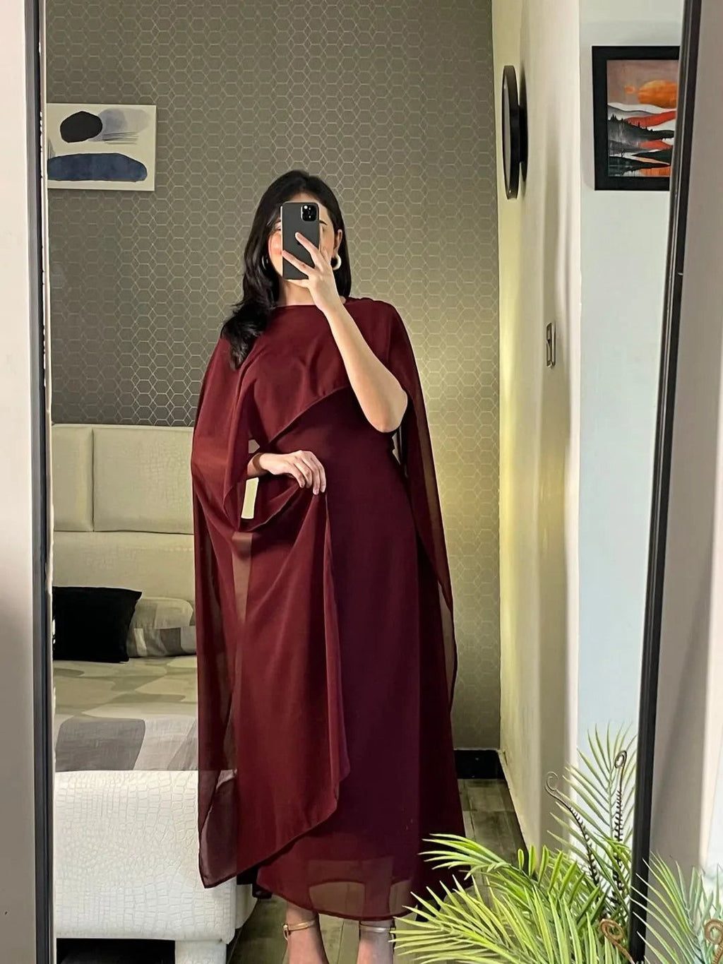 Maroon Drape Style