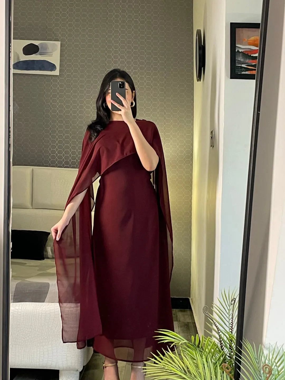 Maroon Drape Style