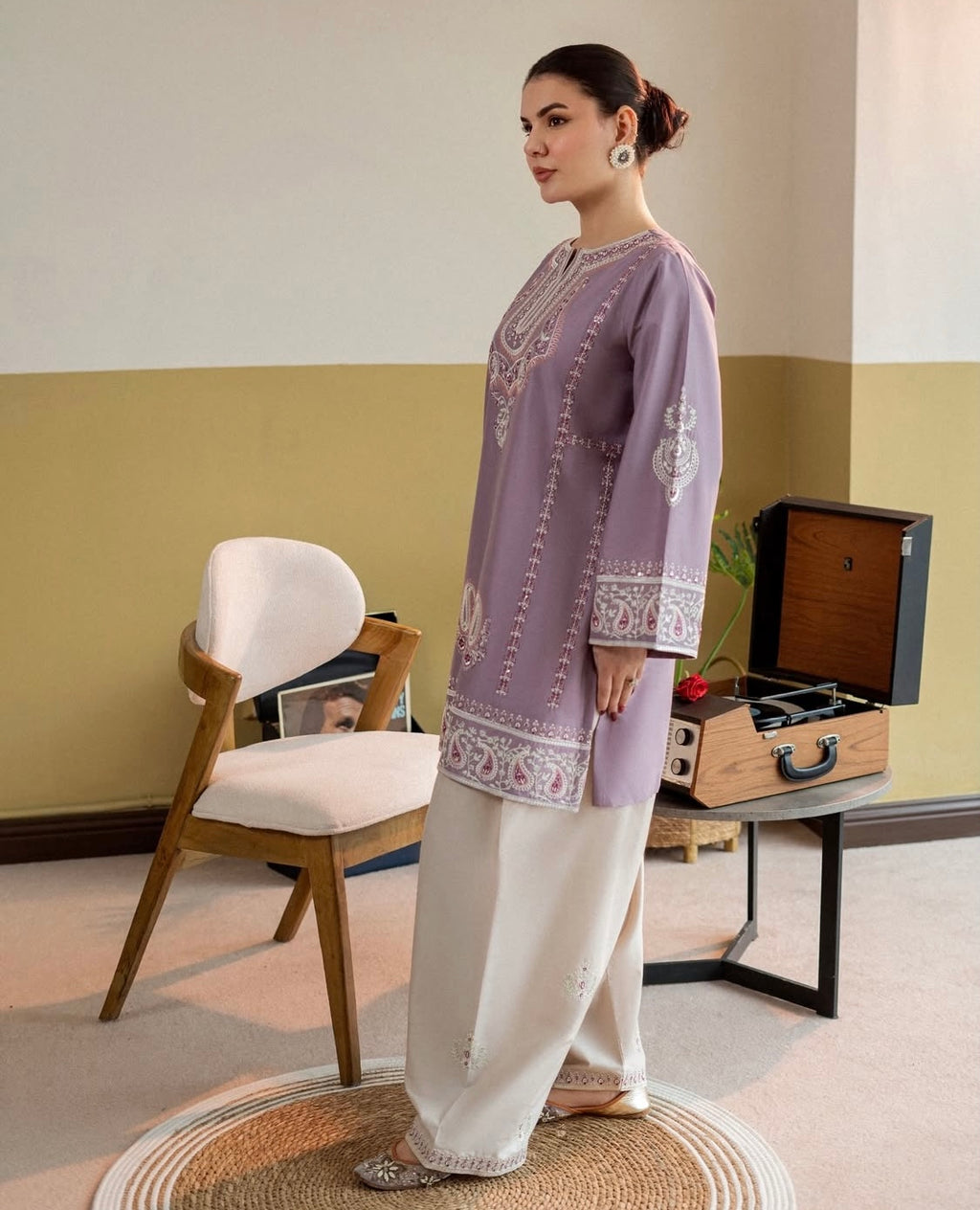 Lilac Grace Printed Cotton 2-Piece Suit