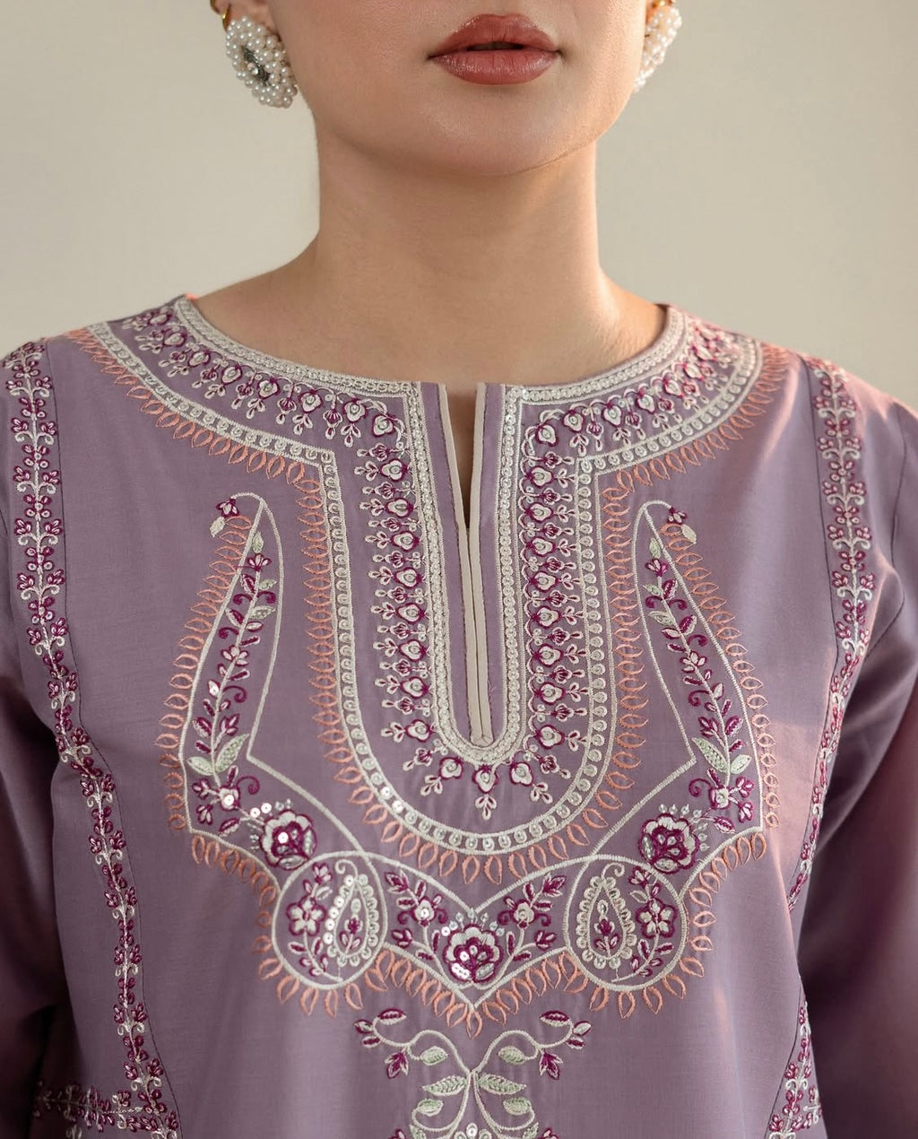 Lilac Grace Printed Cotton 2-Piece Suit