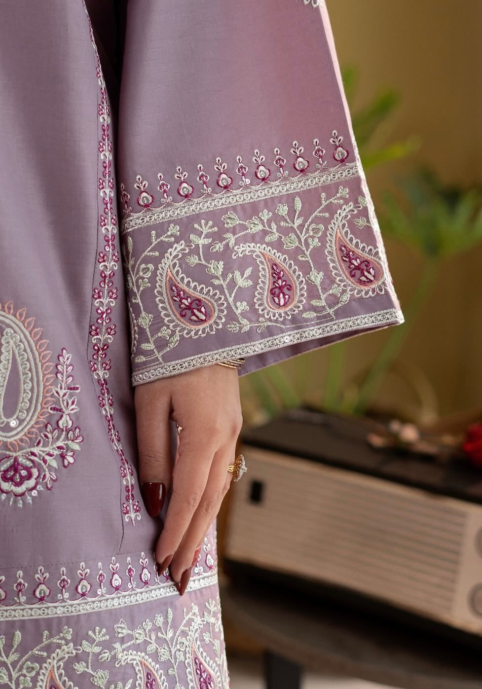 Lilac Grace Printed Cotton 2-Piece Suit