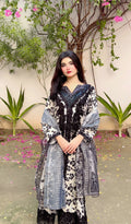 Noir Blossom Embroidered 3-Piece Suit