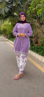 Lavender Grace Embroidered 2-Piece Suit