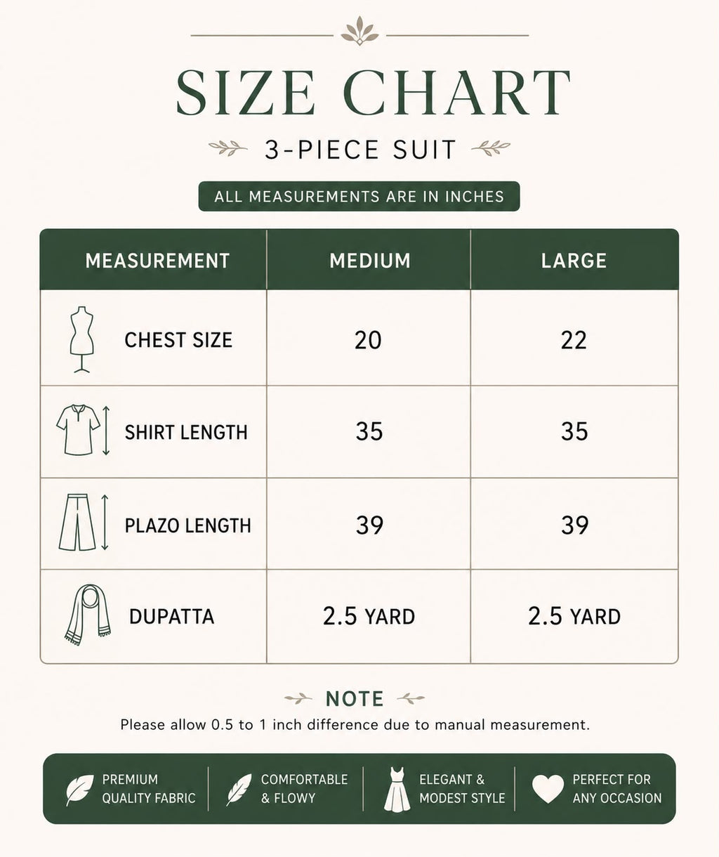 Serene Bloom Chiffon 3-Piece Suit