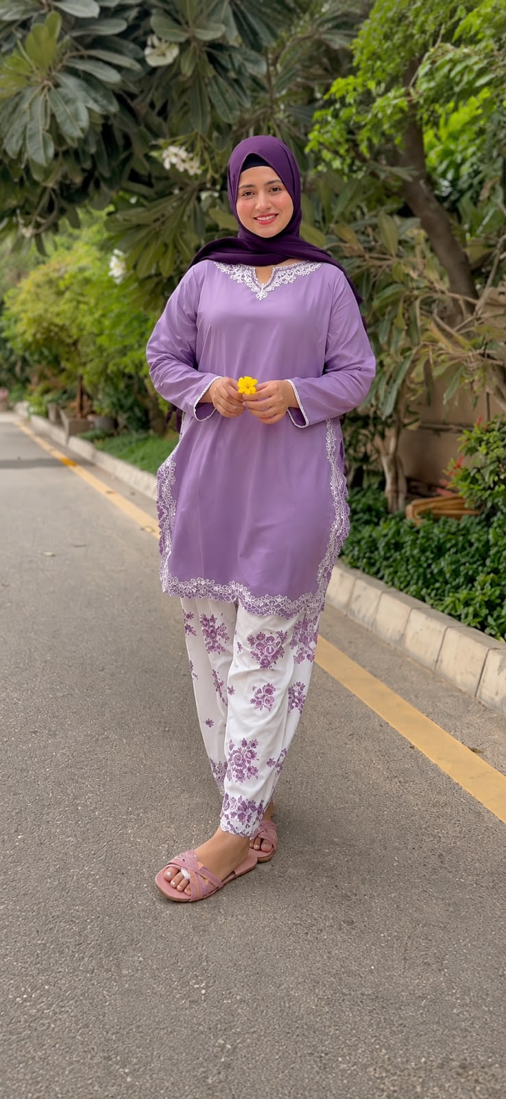 Lavender Grace Embroidered 2-Piece Suit